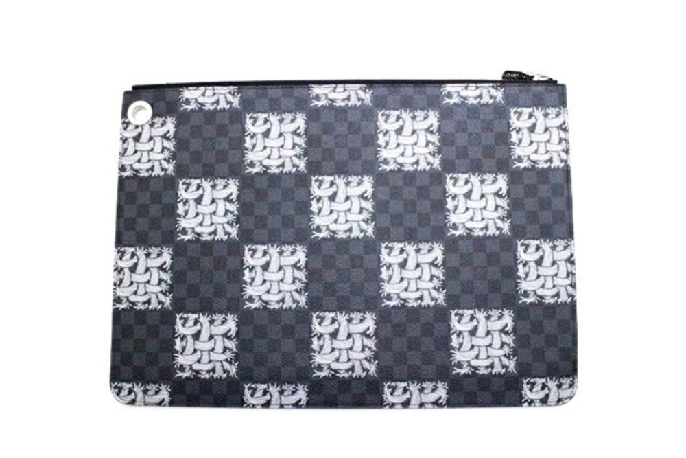 LOUIS VUITTON Clutch Bag Pochette Jour Damier Graphite Black Christopher Nemeth